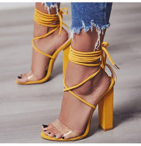 2019 High Heels Sandals Women Pumps PVC Transparent Women Heels Fashion Shoe Women Casual Waterproof Sandalia Feminina WFQ88